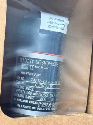 Bently Nevada 74712 Series Seismoprobe Velocity Transducer with High-Temperature Operation, Terminal Block Connection, and Hazardous Area Ready